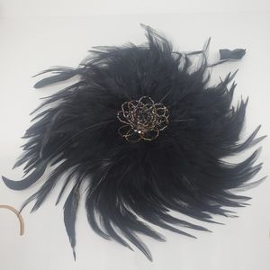 Beaded Feather fascinator Pin W Hair Clip New. Pin broach